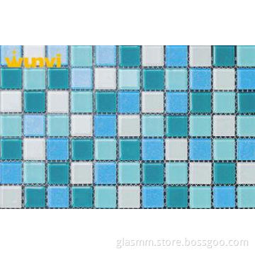 Square Glitter Hotels / Bars Crystal Glass Mosaic Tiles Wit